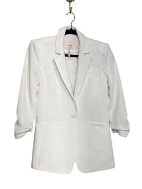 Cinq A Sept White Low Crepe Blazer Size 00